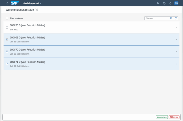 clavisApproval - Übersicht clavisApproval - Genehmigungsworkflow zu clavisAssetory - Übersicht der Anlagen