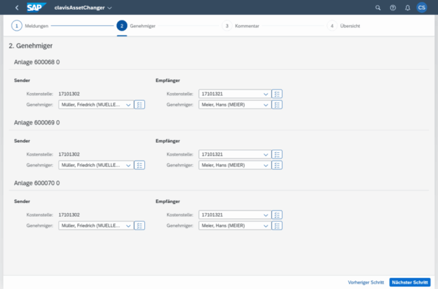 clavisAssetChanger - Genehmiger clavisAssetChanger - Flexible Anlagenumbuchung und Verschrottung - Genehmiger