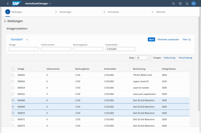 clavisAssetChanger - Meldungen clavisAssetChanger - Flexible Anlagenumbuchung und Verschrottung - Meldungen