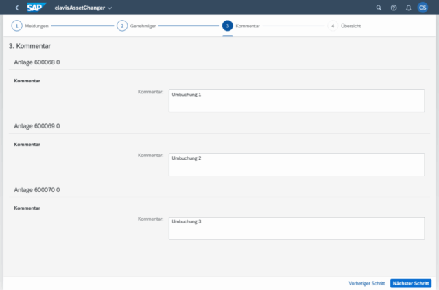 clavisAssetChanger - Kommentarfunktion clavisAssetChanger - Flexible Anlagenumbuchung und Verschrottung - Kommentarfunktion